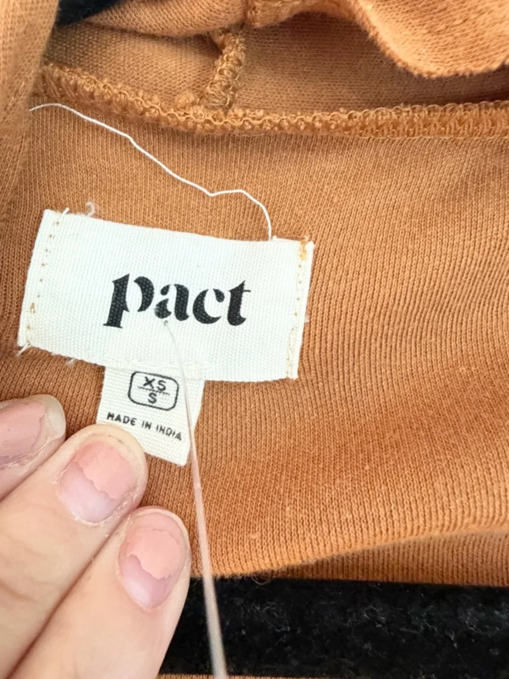 Pact Airplane Cardigan Women XS/S Orange Organic Cotton Open Pockets Oversized - Picture 2 of 4